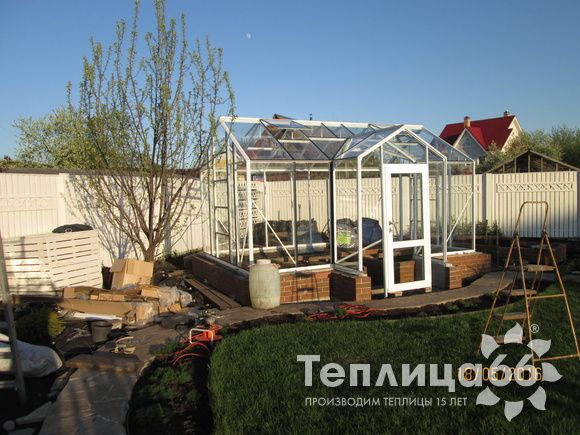 Теплица botanik T с мини-тамбуром под стекло (14 м²)