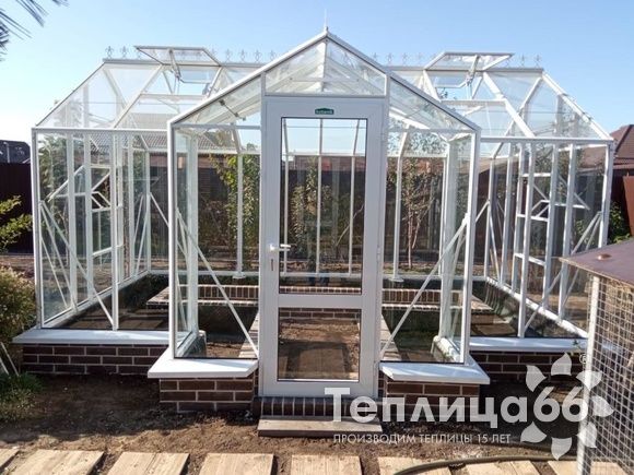 Теплица botanik T с мини-тамбуром под стекло (14 м²)