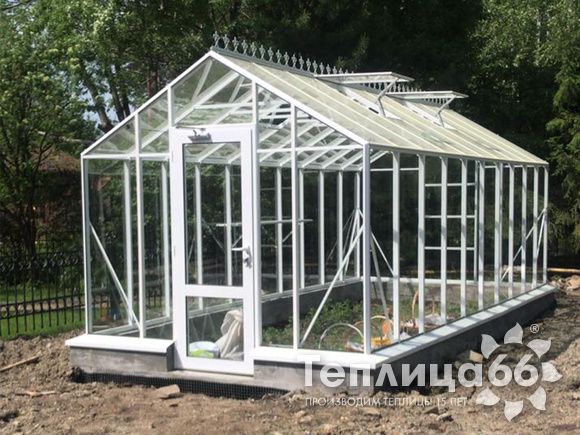 Теплица botanik standard под стекло, ширина 2,8 м