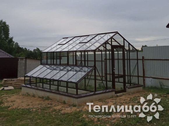 Теплица botanik standard под стекло, ширина 2,8 м
