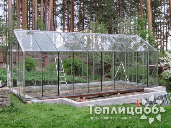 Теплица botanik standard под стекло, ширина 2,8 м