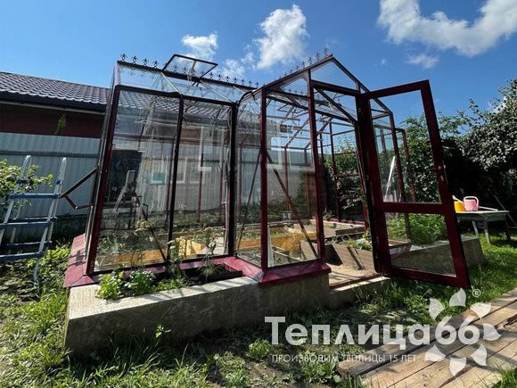 Теплица botanik T с мини-тамбуром под стекло (14 м²)