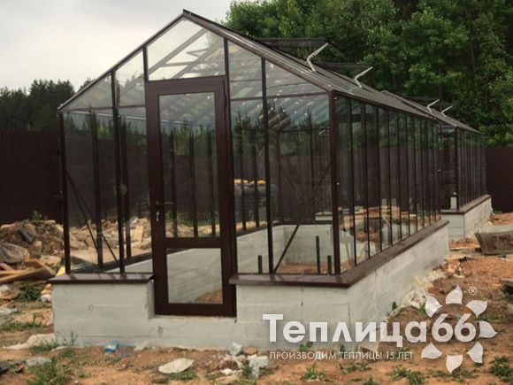 Теплица botanik standard под стекло, ширина 2,8 м