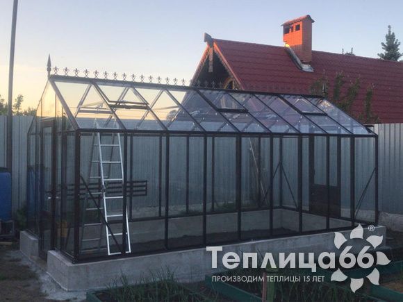 Теплица botanik standard под стекло, ширина 2,8 м