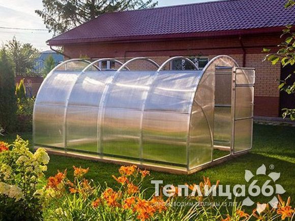 Теплица "Сигма 2021" под поликарбонат, ширина 3м., шаг дуг 0,67 м.