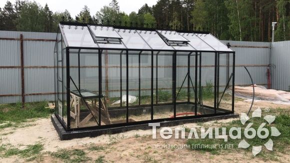 Теплица botanik standard под стекло, ширина 2,8 м