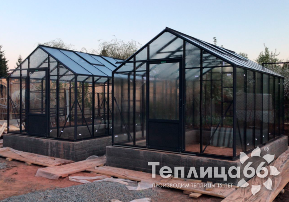 Теплица botanik standard под стекло, ширина 2,8 м