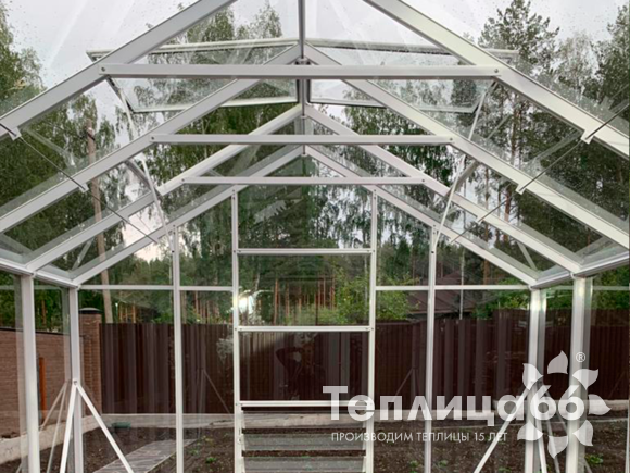Теплица botanik standard под стекло, ширина 2,8 м