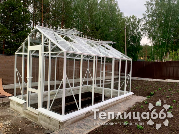Теплица botanik standard под стекло, ширина 2,8 м