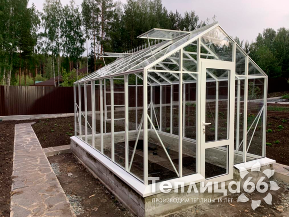 Теплица botanik standard под стекло, ширина 2,8 м