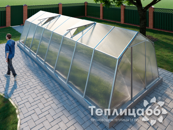 Теплица Мята под поликарбонат, 3x8 метра
